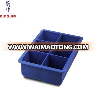 durable silicone ice form,Bar craft Rubber ice cube tray,whisky ice blocks 6-FDA silicone Tovolo King ice cube