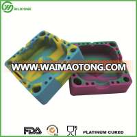 BPA free Square Shape and silicone Material silicone rubber ashtray